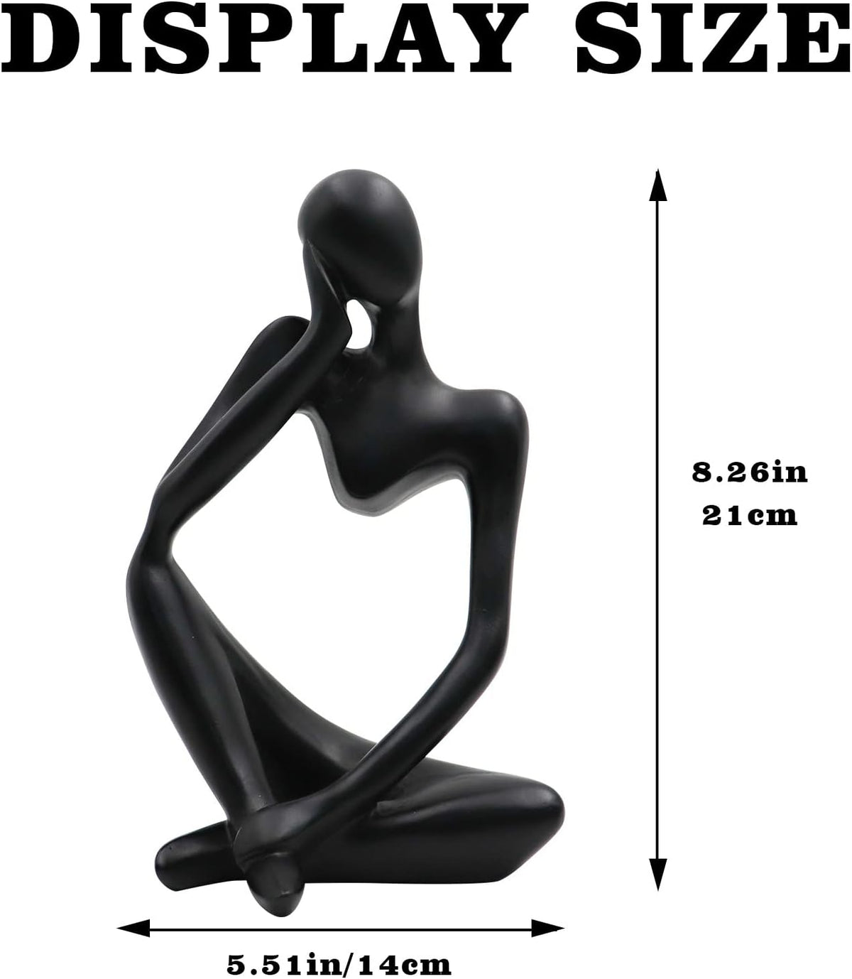 Thinker Statues and Sculptures, Resin Thinker Statue Ornaments, Abstract Style Sculptures, Housewarming Gifts, Housewarming Decorations, Living Room Dining Desk Decorations(Black Right, Large)