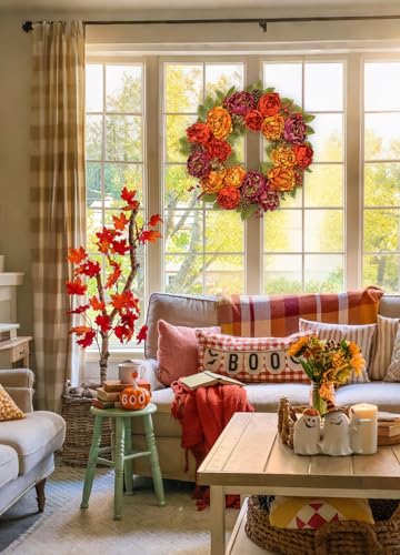 Artificial Fall Wreath for Front Door