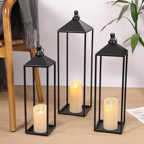 22'' 19'' 17'' Lanterns Decorative Outdoor Indoor (3 Count)