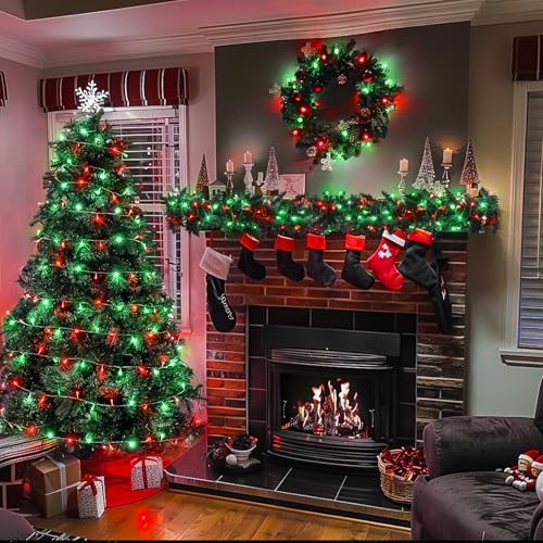 163ft Clear Wire 500 LED Red and Green Christmas Lights (163 Foot)