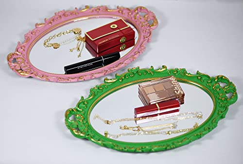 Vintage Decorative Pink Framed Mirror