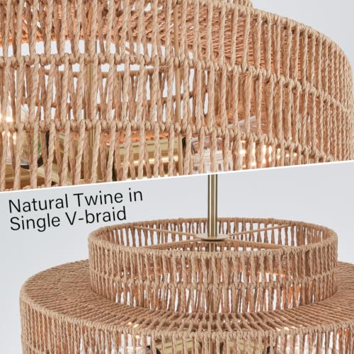 6-Light 3-Tier Rattan Chandelier