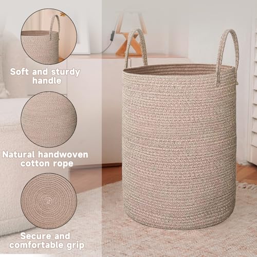 60L Cotton Rope Laundry Basket Hamper