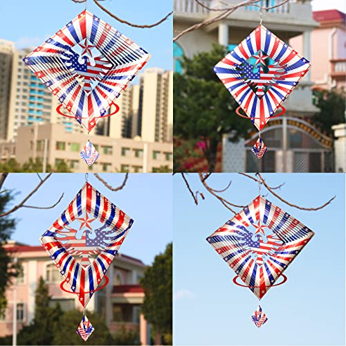 13.5in American Eagle Flag Patriotic Wind Spinner Gifts for Men Dad