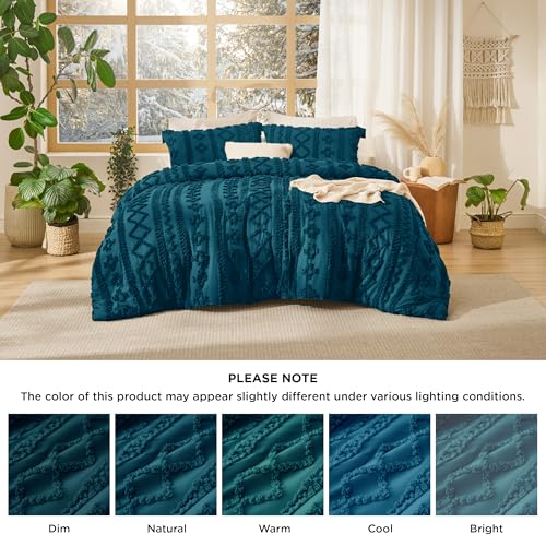 Tufted Boho Comforter Set Queen Size