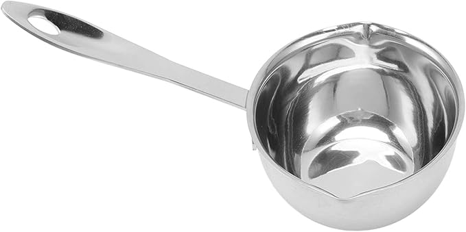 Milltrip Stainless Steel Butter Warmer, 300ml Mini Butter Melting Pot Small Saucepan Milk Warmer Pot with Induction Bottom, Dual Pour Spouts & Cool Touch Handle, Egg Pan for Melting Butterr Heating