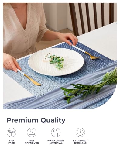Gradient Blue Woven Placemats Set of 24 (24 Count)