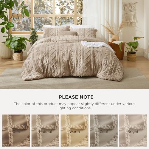 Tufted Boho Comforter Set Queen Size