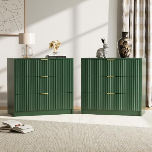 3 Drawer Nightstand Set of 2