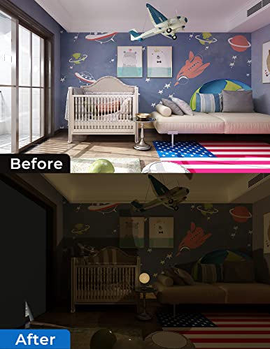 Blackout Curtains for Bedroom 75"x57" Portable No Drill Blackout Blinds with Heat