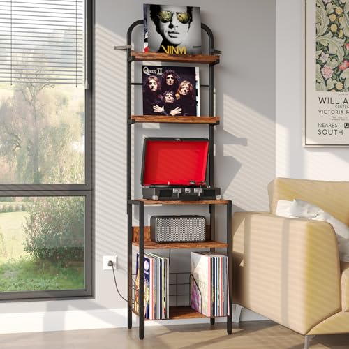 Record Player Stand with Power Outlet