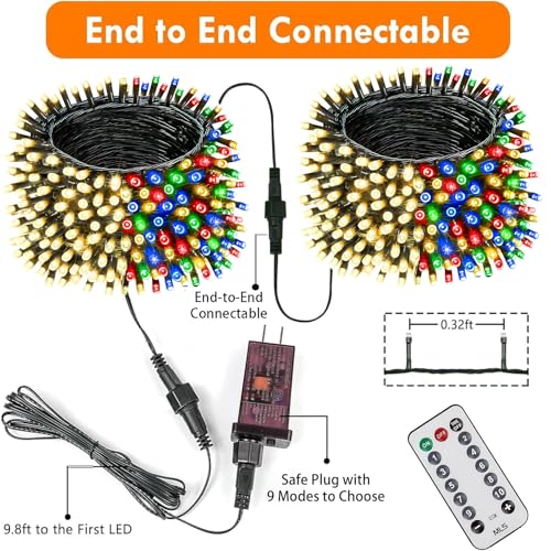 800 LED 264 FT Color Changing Christmas Lights with Remote Timer & 11 Modes