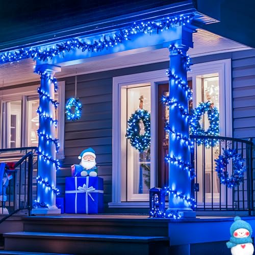 91.5ft Connectable 250 LED Blue Christmas String Lights Indoor (91.5 Feet)