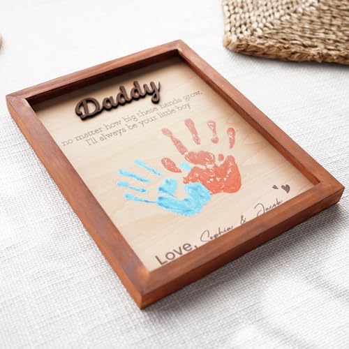 Best Dad Ever Hands Down Sign Handprint Kit with Paint DIY Gift for Father's Day