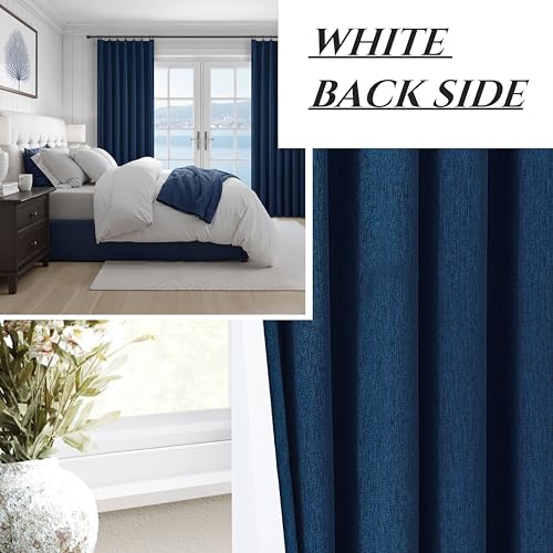 Navy Blue Blackout Curtains 108 Inch Length for Kids (2 Count)