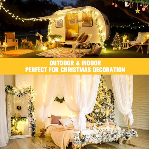4Pack Christmas String Lights Battery Operated with Remote Control (100 Count)