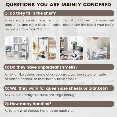 Large Storage Baskets 8 Pack Versatile Fabric Storage Bins for Closet Cabinet Wardrobe Nursery Pantry (8 Count)