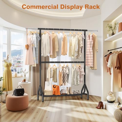Double Rod Clothing Rack Load 622 LBS