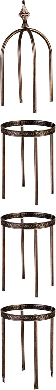 Evergreen Garden 5 ft Metal Garden Obelisk Trellis for Climbing Plants Vines, Clematis & Flowers | Outdoor & Indoor Plant Trellis for Potted Plants | Floral Pattern Arch Trellis (Antique Copper)