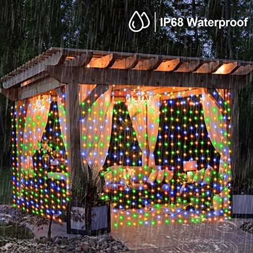 10x10Ft Curtain Lights 300 LED Dual Color Changing Lights with Timer Remote (300 Count)