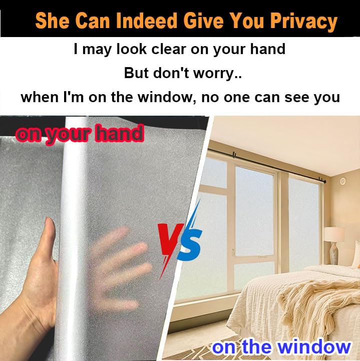 Frosted Glass Window Privacy Film Decorative with Tools