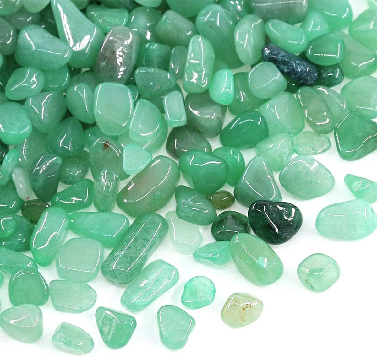 WAYBER Decorative Rock Stones, 2 Lbs/920g Irregular Green Crystal Pebbles Quartz Gravel for Aquarium Turtle Tank Decoration/Succulent Plant Landscape/Flowerpot Vase Ornament