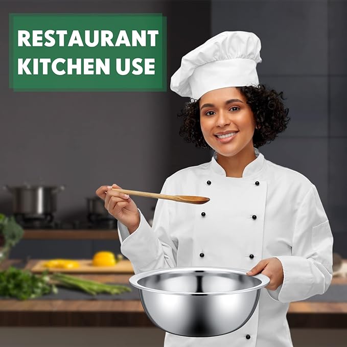 Pinkunn 12 Pcs Stainless Steel Mixing Bowls, Nesting Metal Salad Prep Bowls Bulk Reusable Baking Food Container Large Medium Small for Kitchen Hotel Restaurant Cooking, Silver (11 x 3.54 Inch)