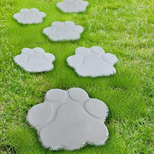 2 Pcs Paw Print Stepping Stone Molds for Concrete (2 Count)