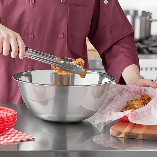 OCS Parts 8 Quart Mixing Bowls | Set of 2 | 13.25-Inch Stainless Steel Professional Grade Flat Base Mixing Bowls for Home and Commercial Kitchens