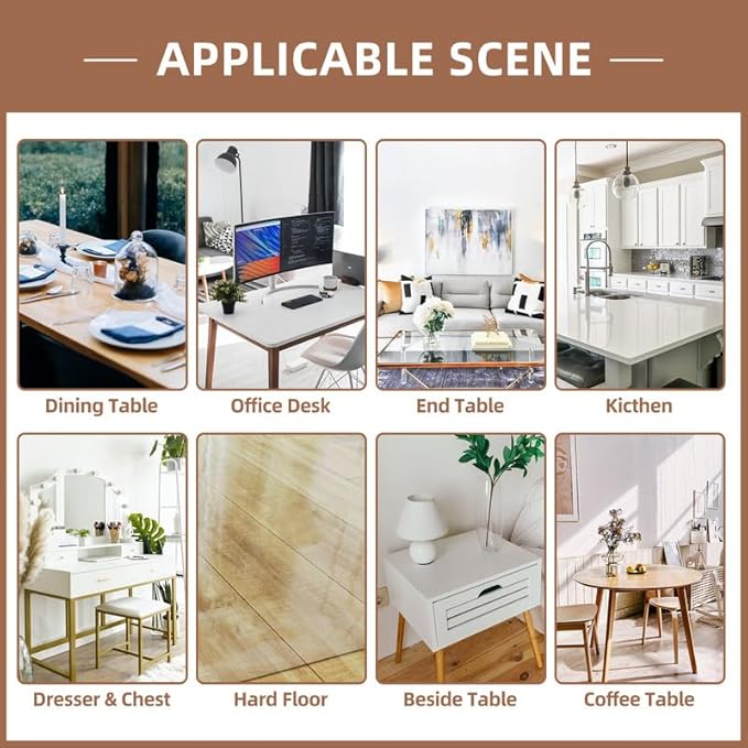 Warmstar Clear Table Cover Protector 40 x 112 Inch,1.5mm Thick Plastic Table Cover Rectangle,PVC Clear Table Protector,Desk Protector Mat for Kitchen, Dresser, Writing Desk,Dining Room Table