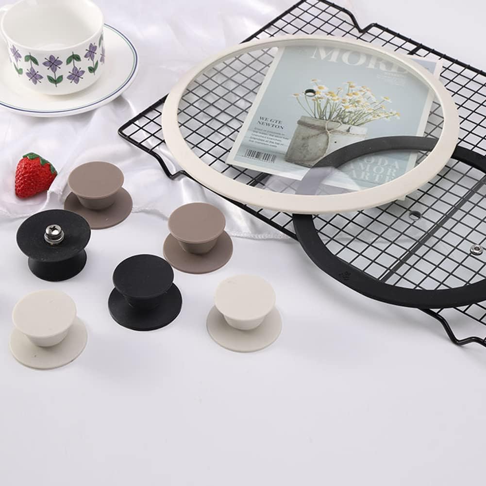 JoyTube Universal Pot Pan Lids Replacement Knob, Silicone Heat Resistant Pan Cover Holding Handles BPA Free Dishwasher Safe Fits Skillets and Kitchen Cookware (Pack of Two-Blackish Green)