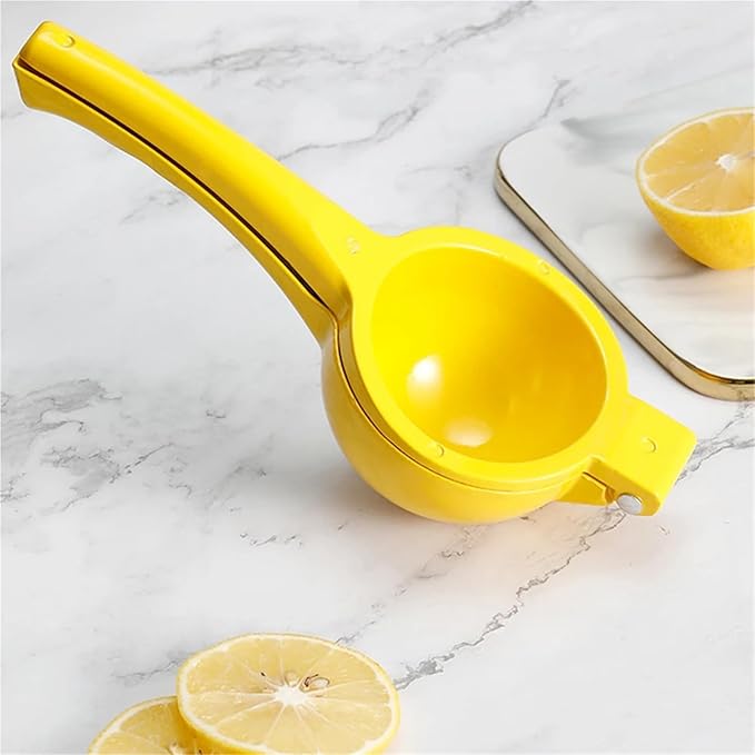 Home Manual Lemon Squeezer Aluminum Alloy Hand Pressed Citrus Orange Juicer Portable Kitchen Tool for Lime Lemon Home Use Yellow 1-5PCS(5pcs)