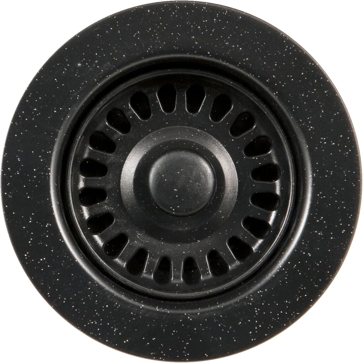 Houzer 190-9268 - 3-1/2 Inch Granite Black Kitchen Sink Basket Strainer, Durable Food Catcher Stopper for Metal Kitchen Sink, Ideal for Filtering Waste and Preventing Clogs