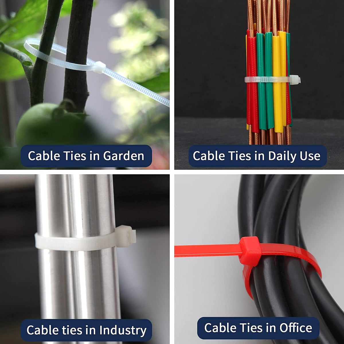 XINGO 10 Inch Cable Zip Ties (500 Pack), 40 Lbs Tensile Strength-Heavy Duty, Self-Locking Nylon Plastic Nylon Wire Ties for indoor and outdoor use(Orange)