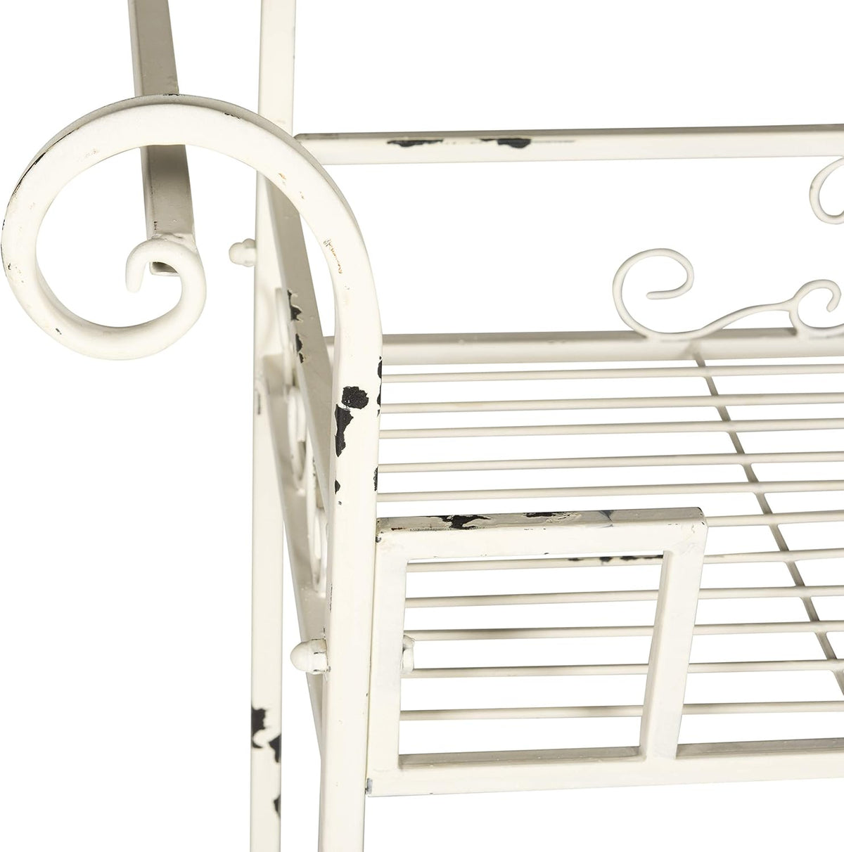 SAFAVIEH Outdoor Collection Noreen Antique White 3 Tier Shelf