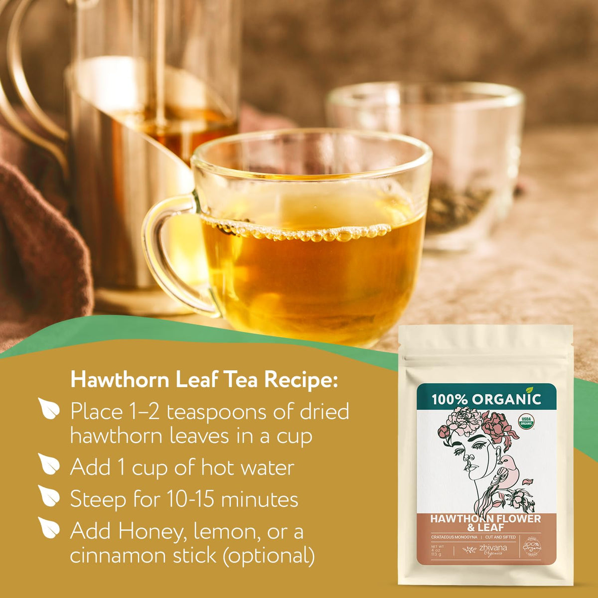 Super Value Pack 5 LB – Organic Hawthorn Leaf and Flower Tea - Hawthorne Leaves & Flowers for Herbal Tea – Natural Heart Health Support
