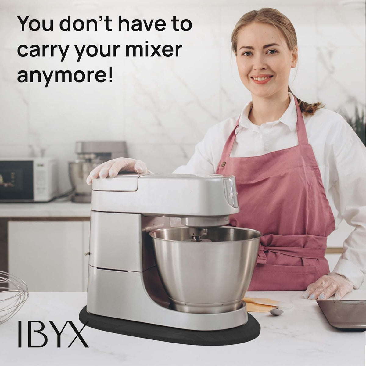 Ibyx Elegant Sliding Tray - Compatible with 4.5 Qt KitchenAid Stand Mixers and Other Heavy Appliances (Black)