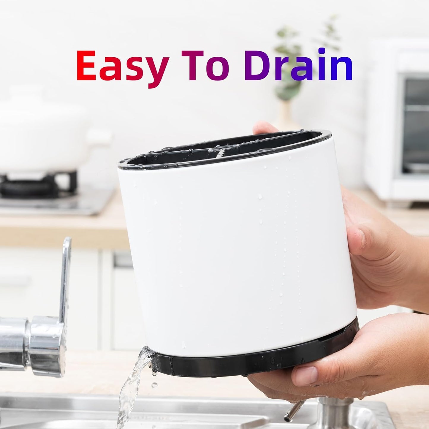 Utensil Holder,Kitchen Utensil Holder For Counter,Rotating Silverware Organizer Cooking Flatware Spoon Spatula Tool Cutlery Container Stainless Steel Caddy