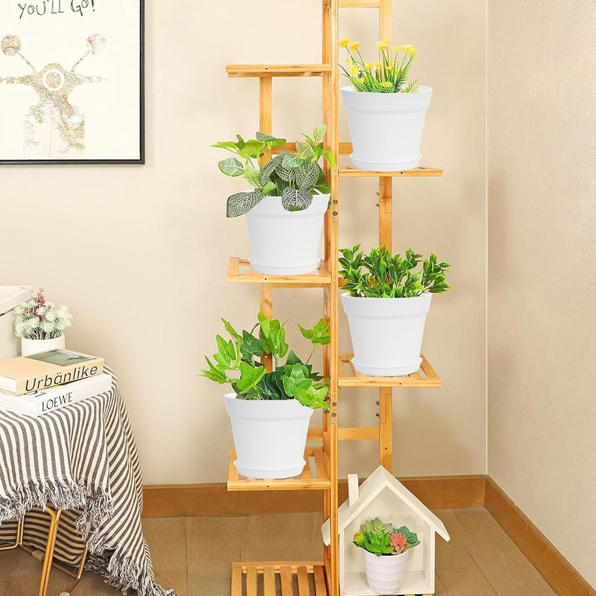GARDIFE 20 Pack 6 inch Plant pots, planters for Indoor Plants, Flower pots, White