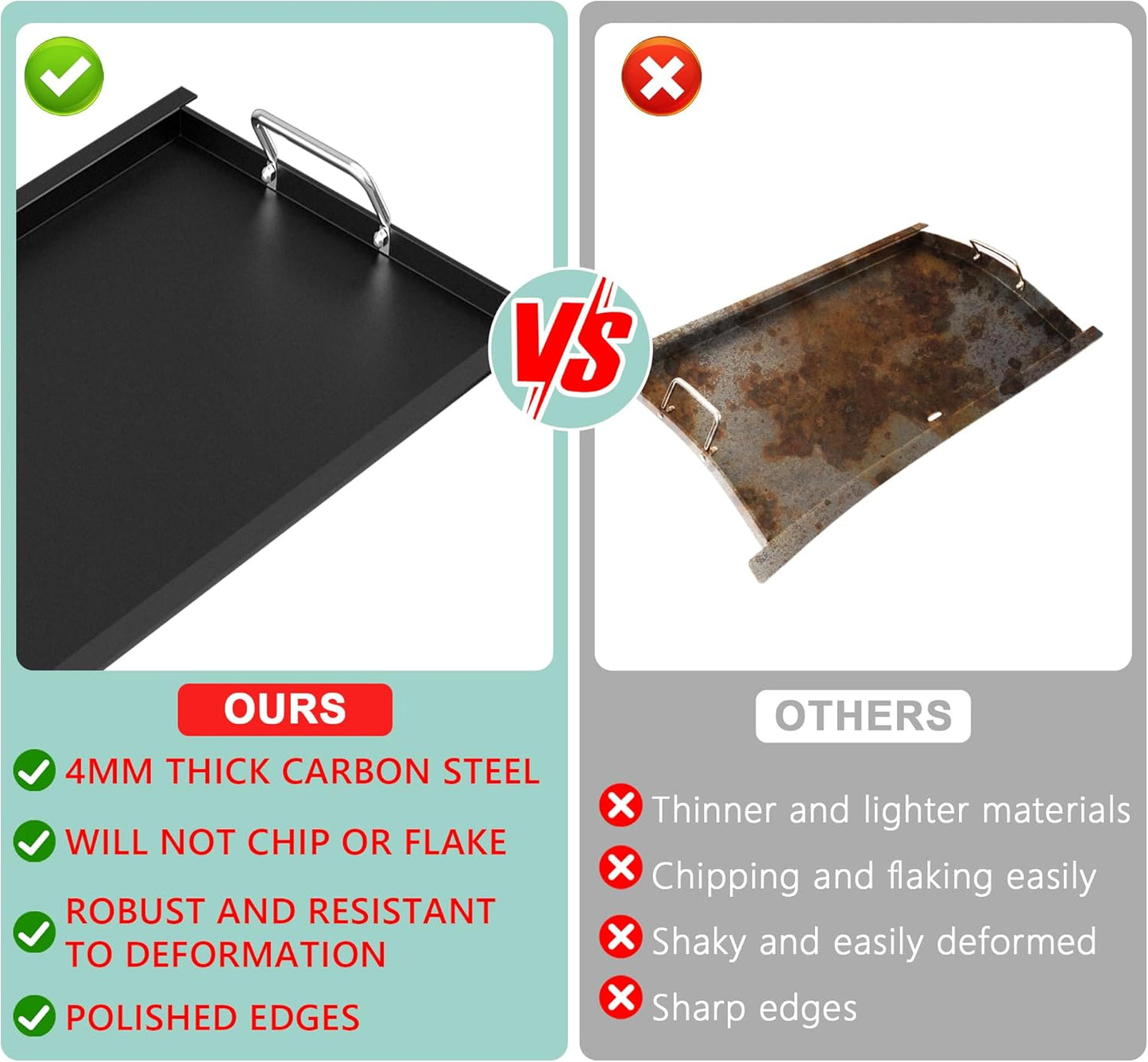 463630021 Griddle Insert for Charbroil Performance 2-Burner Grill 463660021 463660421 463630422 463655021 463655621,Non-stick Flat Top Griddle Plate Replacement for Charbroil G426-0004-W1 G426-0005-W1