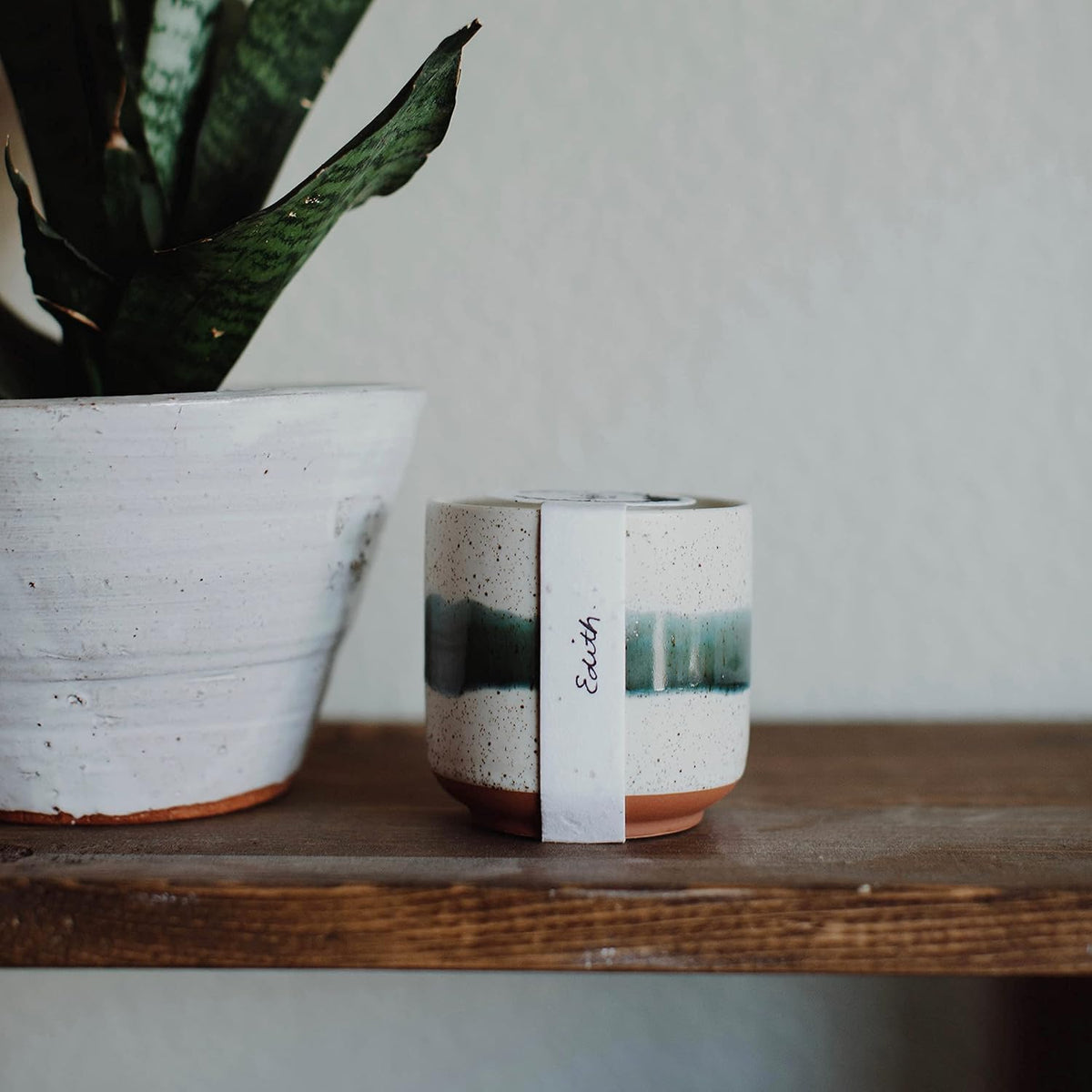 The Growing Candle, Chai Scented, 8.5oz Ceramic Pot, Aromatherapy Candles for Home, 100% Soy, Edith