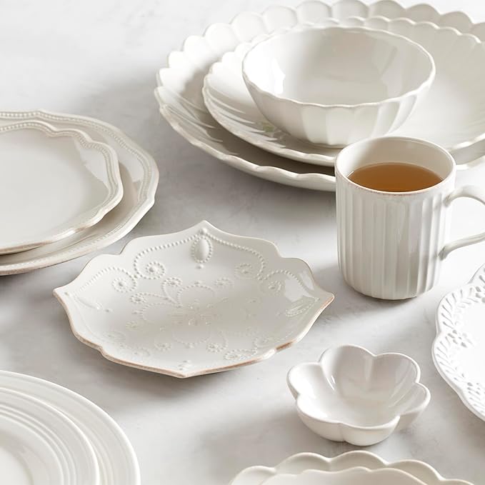 Lenox 829072 French Perle White 4-Piece Assorted Dessert Plate Set