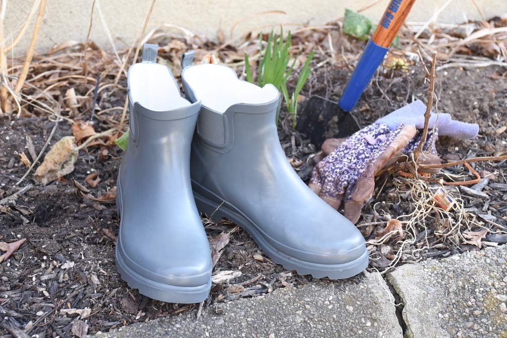 NORTY - Womens Ankle Rain Boots - Ladies Waterproof Winter Spring Garden Boot runs ½ size large