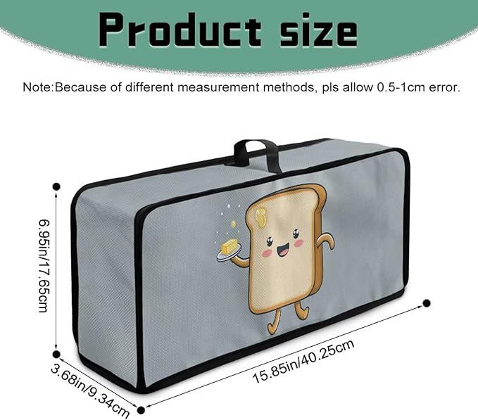 Bread Fabric Toaster Cover 2 Slice Anti-sputtering Slim Toaster Cover Dust Proof Washable Kitchen Appliance Covers for Women, Anti Fingerprint Protection