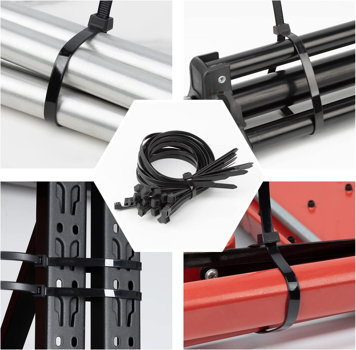 XINGO 26 inch Black Zip Ties Heavy Duty 100 Pack, 200 LBS Ultra Strong Plastic Wire Ties, Large Cable Ties Extra Long Tie Wraps, Indoor and Outdoor UV Resistant