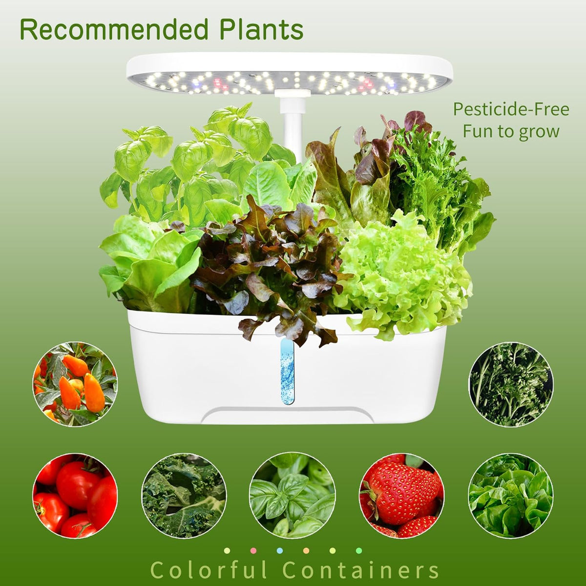 Hydroponics Growing System Indoor Garden,12 Pods Indoor Gardening System with LED Grow Light, Height Adjustable, Plants Germination Kit, Hydroponic Planter Fresh Harvest (Black)
