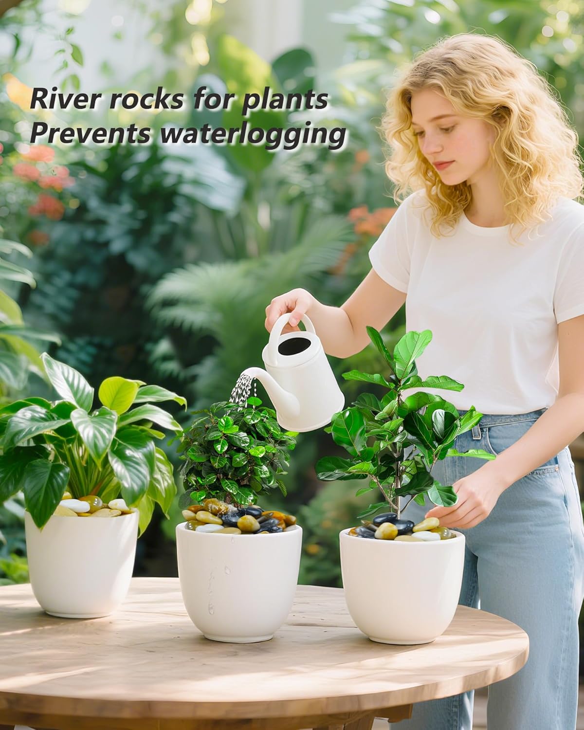 5LB Polished Mixed River Rocks, Natural Decorative Stones for Indoor Outdoor Plants, Succulents, Vases, Fish Tank, Garden Landscaping & Top Dressing Pebbles 1-2.2Inch