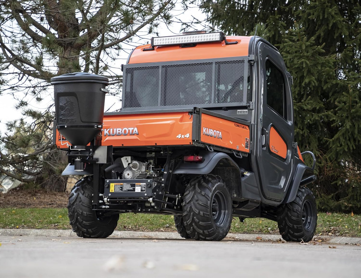Buyers Products UTVS16 UTV Broadcast Spreader For Salt, Grass Seed, Fertilizer, Deer Feeder Seed and More, 150 lb. Capacity with Lid, UTV All Season Spreader