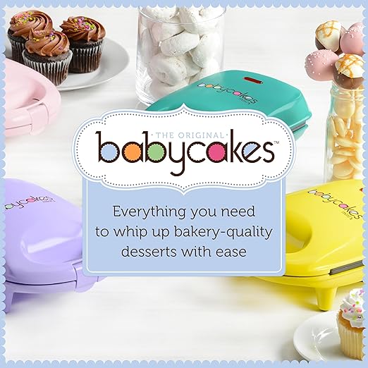 Babycakes Full Size 12 Cupcake Maker - Kitchen Appliance with Nonstick Coating & Latching Handle - Machine for Full-Sized Cupcakes - Includes Manual with Cupcake Recipes