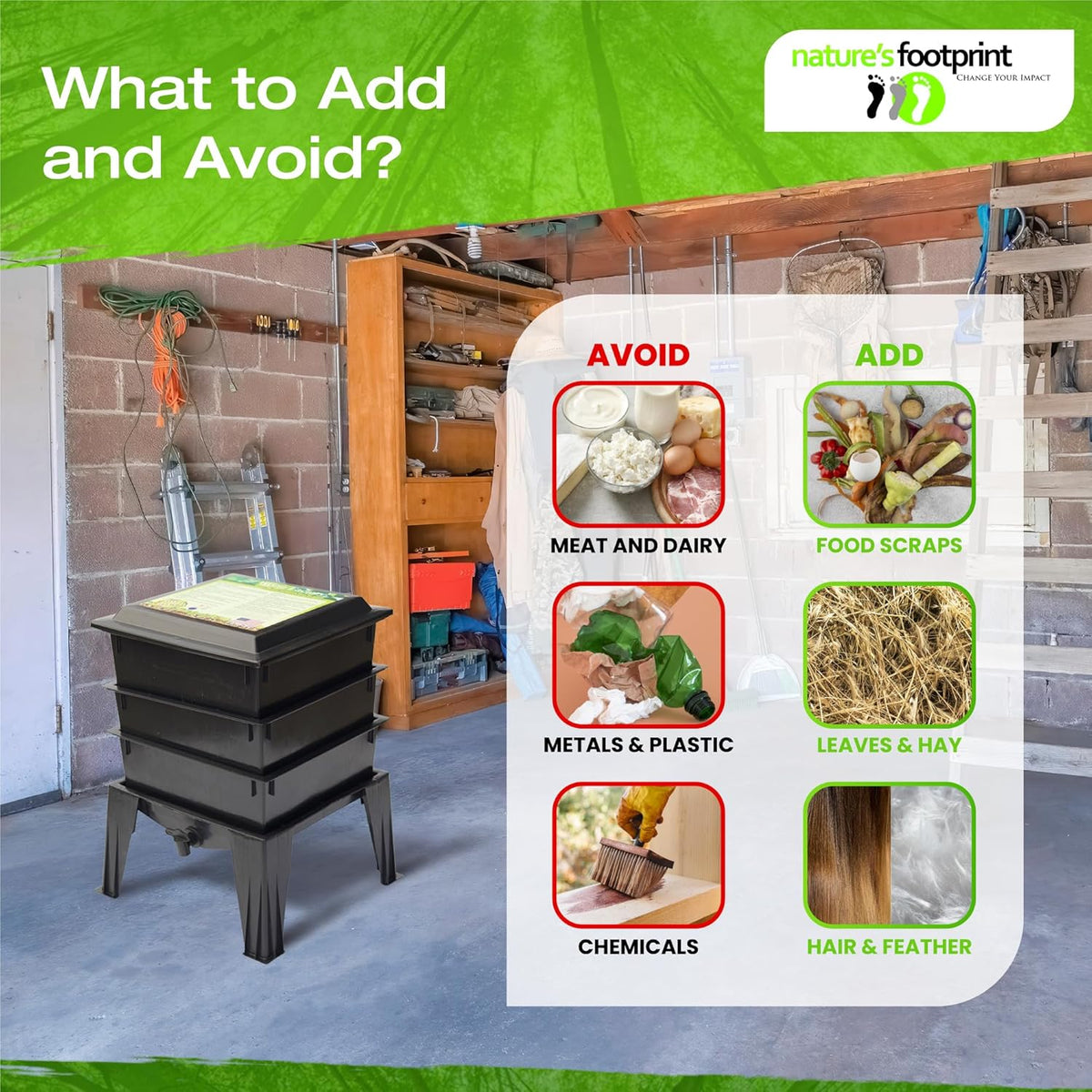 Worm Factory® Basic 3 Tray Black Worm Composter – US Made, Fully Assembled System for Home Food Waste Recycling – Includes Accessories for Odor-Free Vermicomposting – Durable, Space-Efficient Design.